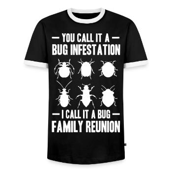 Insekten sammeln - Männer Kontrast-T-Shirt - Schwarz/Weiß - Vorne - AI Model Female 172 light (172cm) & AI Model Male 178 light (178cm)