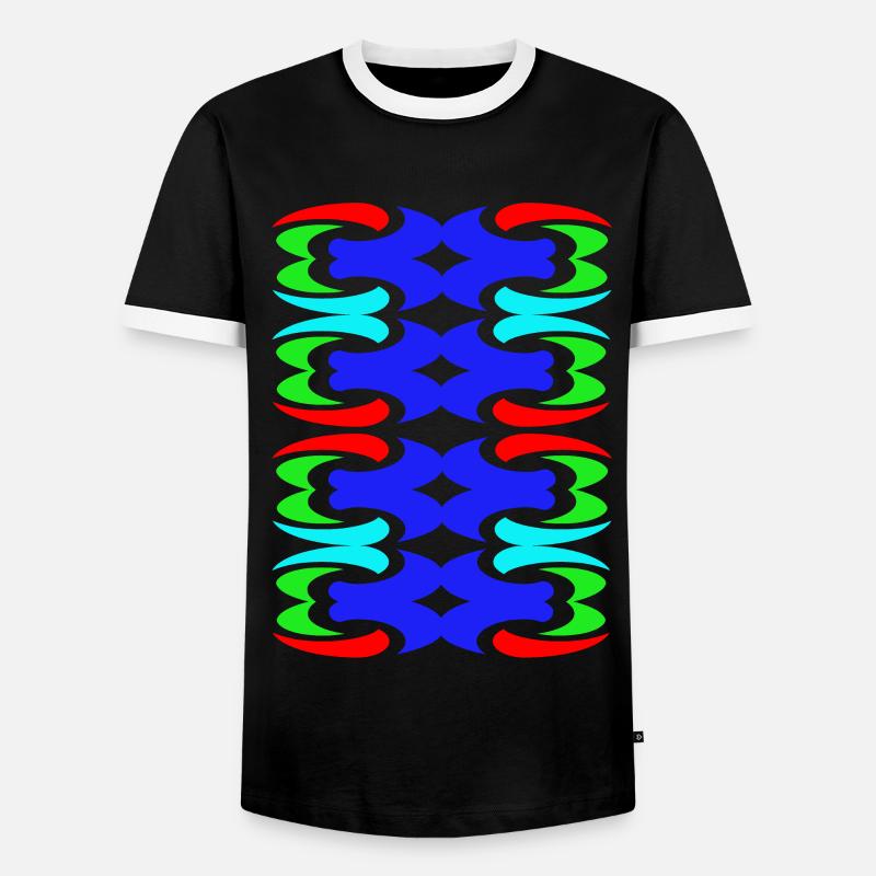 Einzigartige Mode - Männer Kontrast-T-Shirt - Schwarz/Weiß