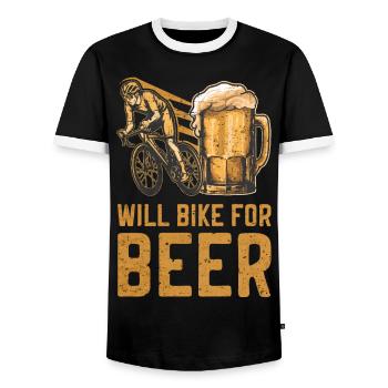 Fahrrad und Bier Phrasen Fahrrad Lustiger Radfahrer - Männer Kontrast-T-Shirt - Schwarz/Weiß - Vorne - AI Model Female 172 light (172cm) & AI Model Male 178 light (178cm)
