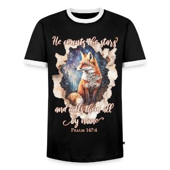 Bibelzitat Christlich - Männer Kontrast-T-Shirt - Schwarz/Weiß - Vorne - AI Model Female 172 light (172cm) & AI Model Male 178 light (178cm)