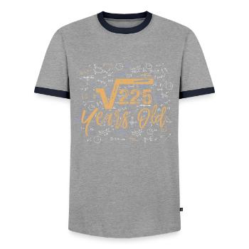 Racine carrée de 225 ans - T-shirt contrasté Homme - gris/marine  - Devant - AI Model Female 172 light (172cm) & AI Model Male 178 light (178cm)