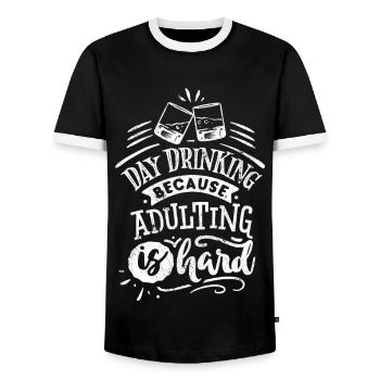ALKOHOL PARTY GRILLEN GRILL FEIER TRINKEN MOTIVE - Männer Kontrast-T-Shirt - Schwarz/Weiß - Vorne - AI Model Female 172 light (172cm) & AI Model Male 178 light (178cm)