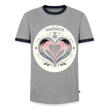 Herz der Güte Kunst - Männer Kontrast-T-Shirt - Grau/Navy  - Vorne - AI Model Female 172 light (172cm) & AI Model Male 178 light (178cm)