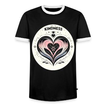 Herz der Güte Kunst - Männer Kontrast-T-Shirt - Schwarz/Weiß - Vorne - AI Model Female 172 light (172cm) & AI Model Male 178 light (178cm)