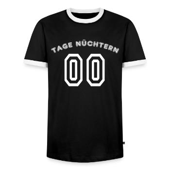 Tage nüchtern - Männer Kontrast-T-Shirt - Schwarz/Weiß - Vorne - AI Model Female 172 light (172cm) & AI Model Male 178 light (178cm)