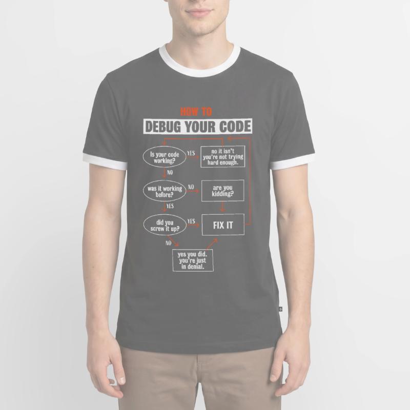 "So debuggen Sie Ihren Code" Funny Programmer Coding Männer Kontrast-T-Shirt
