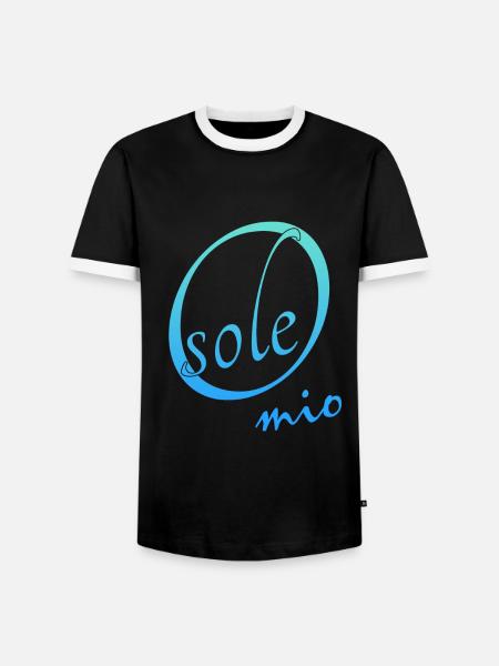 O sole mio - Männer Kontrast-T-Shirt - Schwarz/Weiß