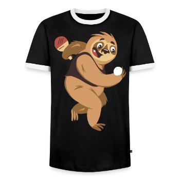 Tenue de tennis de table Chat femme - T-shirt contrasté Homme - noir/blanc - Devant - AI Model Female 172 light (172cm) & AI Model Male 178 light (178cm)
