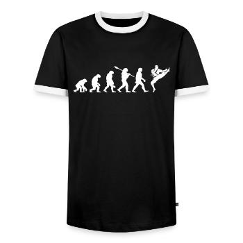 Judo Karaté Evolution Arts Martiaux Taekwondo - T-shirt contrasté Homme - noir/blanc - Devant - AI Model Female 172 light (172cm) & AI Model Male 178 light (178cm)