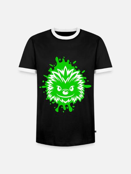 Igel Comic - Männer Kontrast-T-Shirt - Schwarz/Weiß