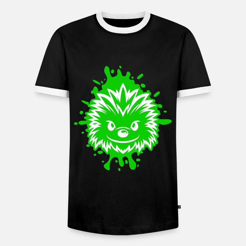 Igel Comic - Männer Kontrast-T-Shirt - Schwarz/Weiß