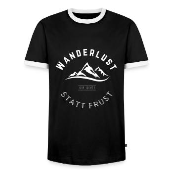 Abendteuer, Natur, Outdoor - Wandershirt - Männer Kontrast-T-Shirt - Schwarz/Weiß - Vorne - AI Model Female 172 light (172cm) & AI Model Male 178 light (178cm)