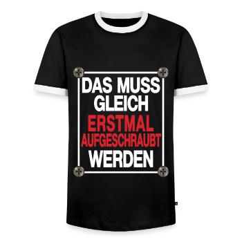 pc nerd error bastler heimwerker schrauber - Männer Kontrast-T-Shirt - Schwarz/Weiß - Vorne - AI Model Female 172 light (172cm) & AI Model Male 178 light (178cm)