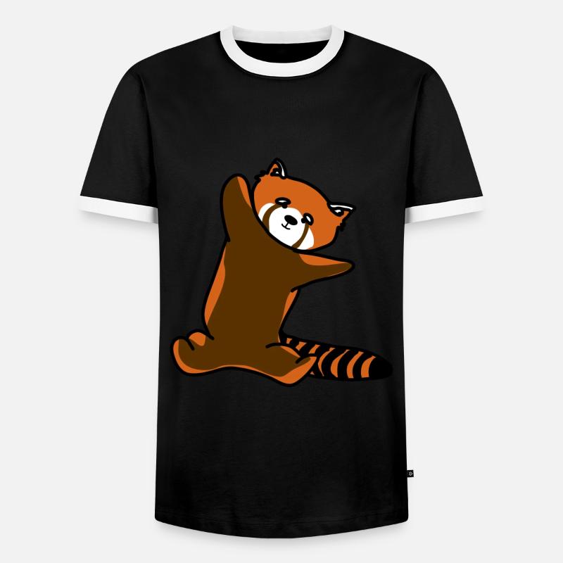 Roter panda - Männer Kontrast-T-Shirt - Schwarz/Weiß