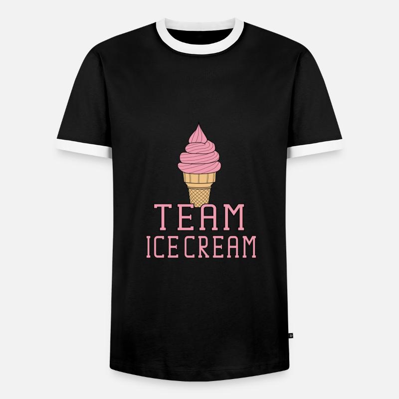 Softeis - Männer Kontrast-T-Shirt - Schwarz/Weiß