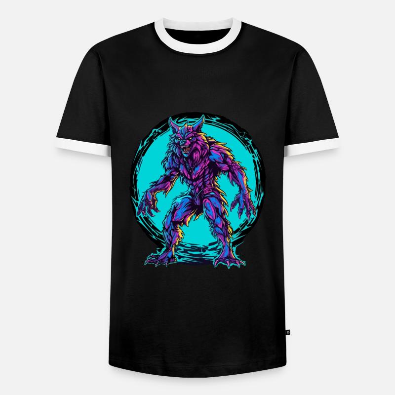 Werwolf Halloween Wolf Wolfsrudel - Männer Kontrast-T-Shirt - Schwarz/Weiß