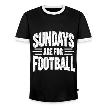 Sundays Are for Football American Football - Männer Kontrast-T-Shirt - Schwarz/Weiß - Vorne - AI Model Female 172 light (172cm) & AI Model Male 178 light (178cm)