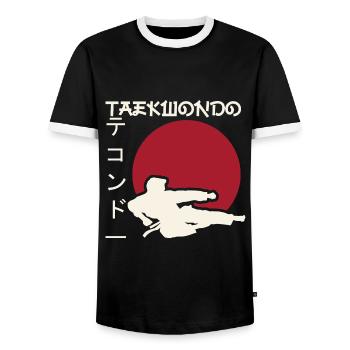 taekwondo. martial arts. Gift idea. Japan - Men's Ringer Shirt - black/white - Front - AI Model Female 172 light (172cm) & AI Model Male 178 light (178cm)