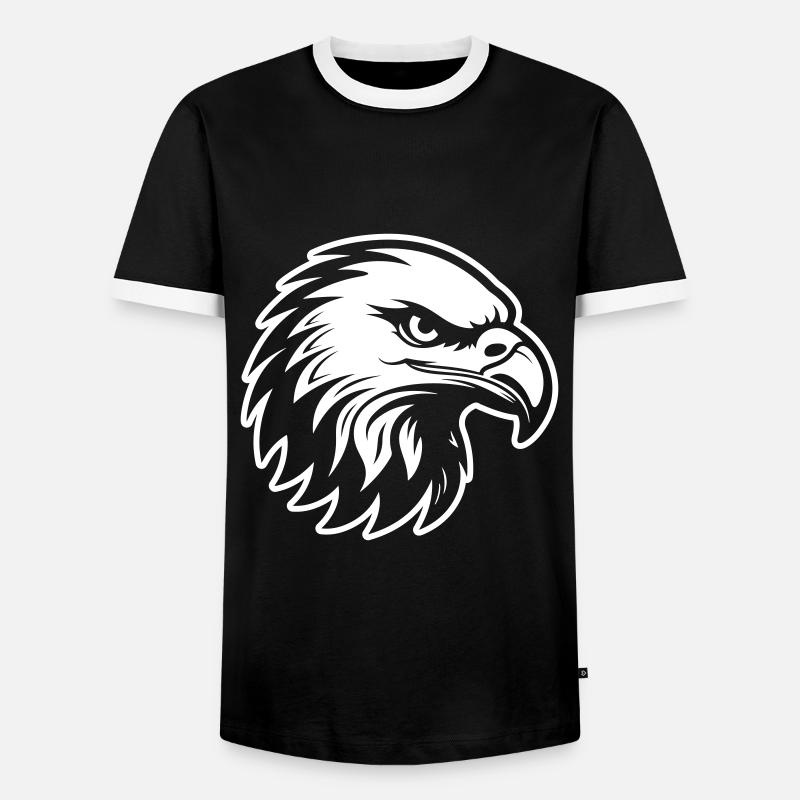 Eagle Head - Men's Ringer Shirt - black/white