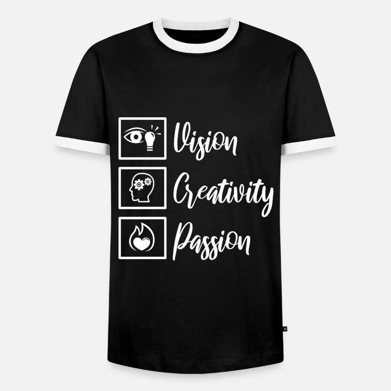 Vision Creativity Passion - Männer Kontrast-T-Shirt - Schwarz/Weiß