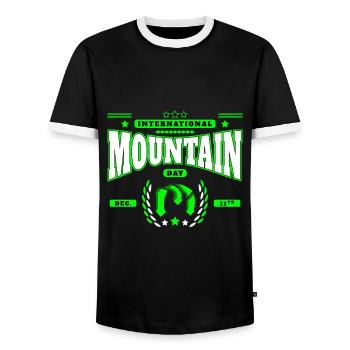 International Mountain Day - Men's Ringer Shirt - black/white - Front - AI Model Female 172 light (172cm) & AI Model Male 178 light (178cm)