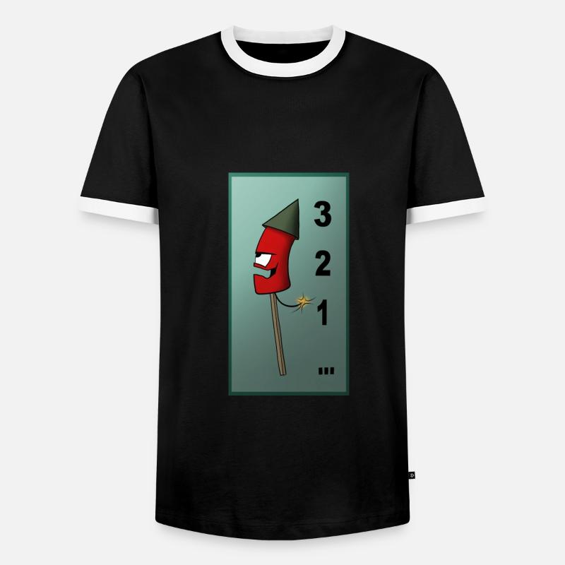 Sylvester 3 2 1 - Männer Kontrast-T-Shirt - Schwarz/Weiß