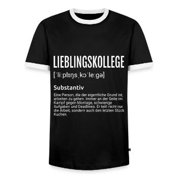 Lieblingskollege Kollege Geschenk - Männer Kontrast-T-Shirt - Schwarz/Weiß - Vorne - AI Model Female 172 light (172cm) & AI Model Male 178 light (178cm)