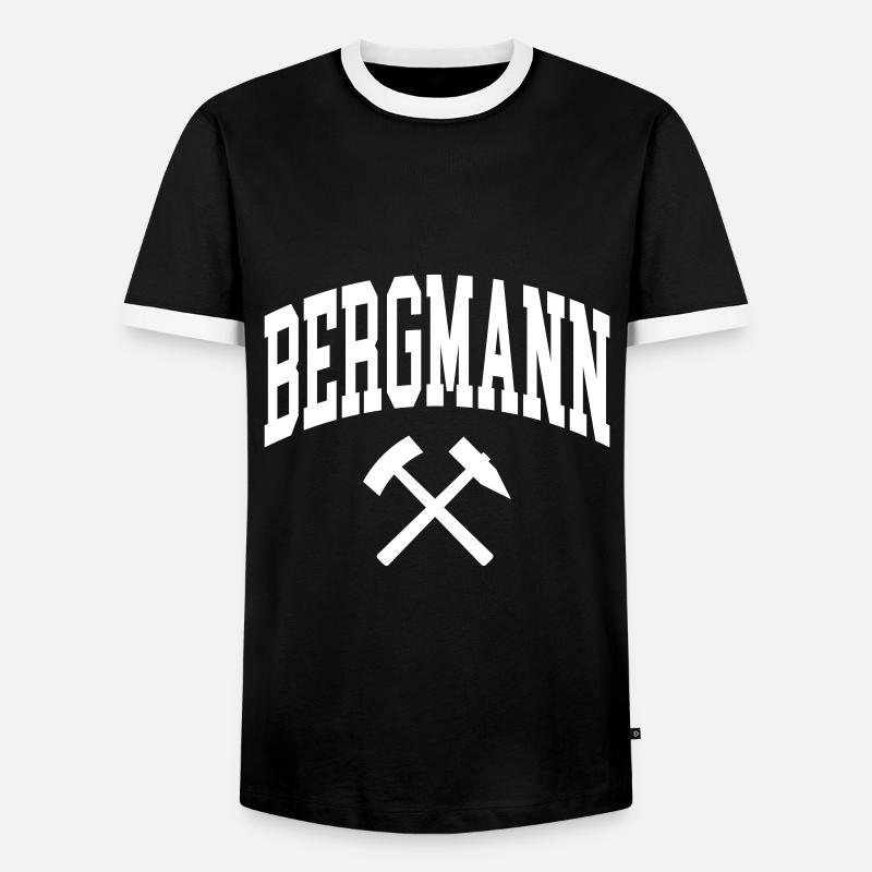 Bergmann - Männer Kontrast-T-Shirt - Schwarz/Weiß