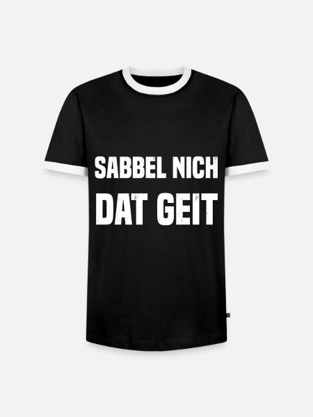 Sabbel nich dat geit - Männer Kontrast-T-Shirt - Schwarz/Weiß