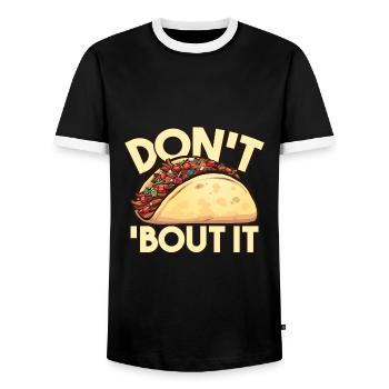 Jeu de mots drôle de taco Don't Taco à ce sujet - T-shirt contrasté Homme - noir/blanc - Devant - AI Model Female 172 light (172cm) & AI Model Male 178 light (178cm)