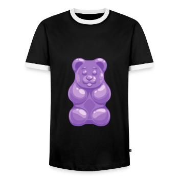 Halloween Paarkostüm Gummibärchen Geschenkidee - Männer Kontrast-T-Shirt - Schwarz/Weiß - Vorne - AI Model Female 172 light (172cm) & AI Model Male 178 light (178cm)