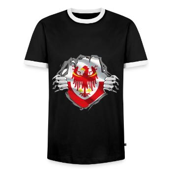 Véritable Tyrol du Sud & Tyrol Patriotes & Vacanciers - T-shirt contrasté Homme - noir/blanc - Devant - AI Model Female 172 light (172cm) & AI Model Male 178 light (178cm)