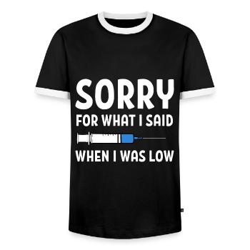 Diabetes Diabetic Insulin - Men's Ringer Shirt - black/white - Front - AI Model Female 172 light (172cm) & AI Model Male 178 light (178cm)