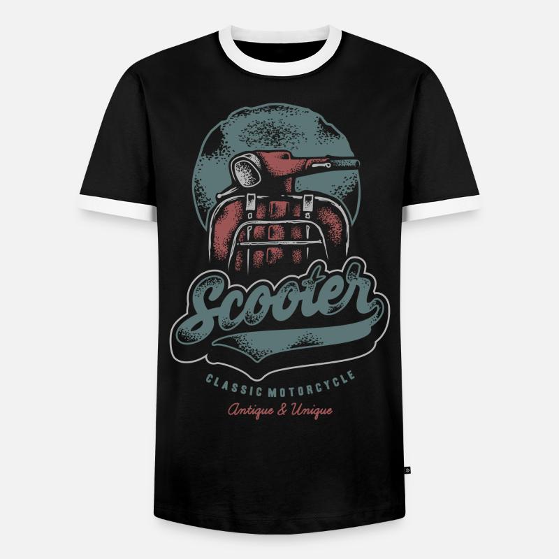 Sommer - Rollerfahrer - Spanienfeeling - Männer Kontrast-T-Shirt - Schwarz/Weiß
