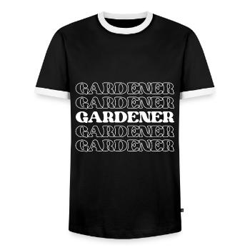 Jardinier Horticulteur Paysagiste Cultivateur Planteur - T-shirt contrasté Homme - noir/blanc - Devant - AI Model Female 172 light (172cm) & AI Model Male 178 light (178cm)