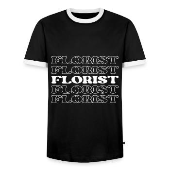 Florist Blumen Arrangeur Floral Designer Blume - Männer Kontrast-T-Shirt - Schwarz/Weiß - Vorne - AI Model Female 172 light (172cm) & AI Model Male 178 light (178cm)