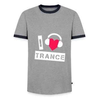 Amour de transe - T-shirt contrasté Homme - gris/marine  - Devant - AI Model Female 172 light (172cm) & AI Model Male 178 light (178cm)
