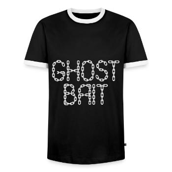 Appât fantôme Halloween Paranormal Chasseur de fantômes - T-shirt contrasté Homme - noir/blanc - Devant - AI Model Female 172 light (172cm) & AI Model Male 178 light (178cm)