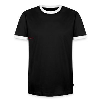 Unterstrich Flag Österreich - Männer Kontrast-T-Shirt - Schwarz/Weiß - Vorne - AI Model Female 172 light (172cm) & AI Model Male 178 light (178cm)