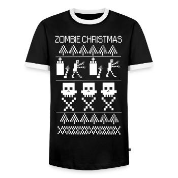 zombie christmas - Männer Kontrast-T-Shirt - Schwarz/Weiß - Vorne - AI Model Female 172 light (172cm) & AI Model Male 178 light (178cm)