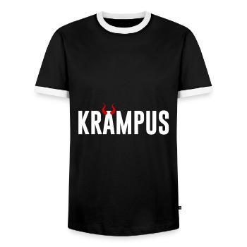 Krampus - Männer Kontrast-T-Shirt - Schwarz/Weiß - Vorne - AI Model Female 172 light (172cm) & AI Model Male 178 light (178cm)