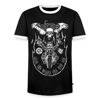 chopper man fond trans - T-shirt contrasté Homme - noir/blanc - Devant - AI Model Female 172 light (172cm) & AI Model Male 178 light (178cm)