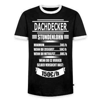 DACHDECKER - Männer Kontrast-T-Shirt - Schwarz/Weiß - Vorne - AI Model Female 172 light (172cm) & AI Model Male 178 light (178cm)
