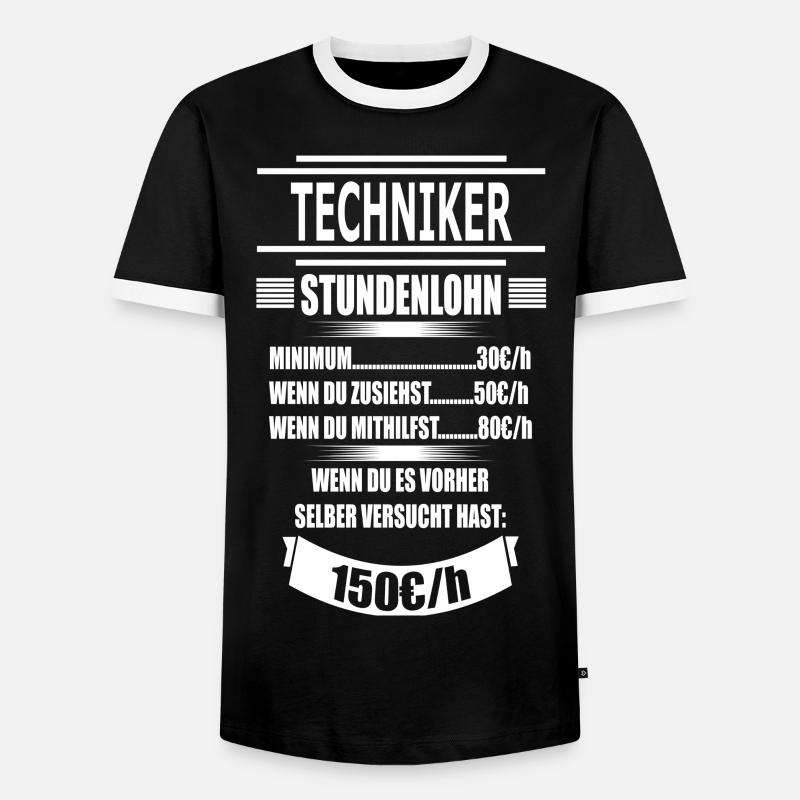 TECHNIKER - Männer Kontrast-T-Shirt - Schwarz/Weiß
