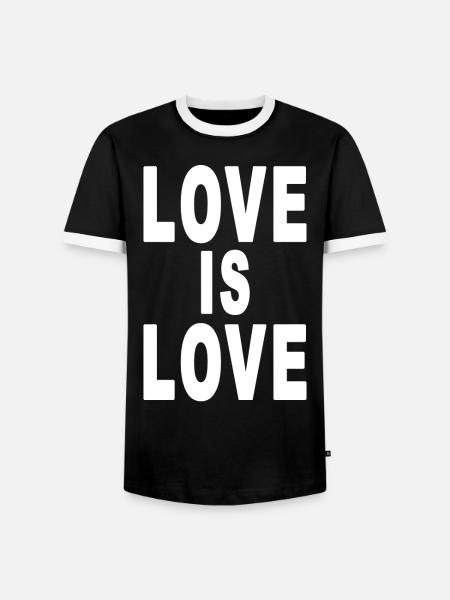 Love is love white - Men's Ringer Shirt - black/white