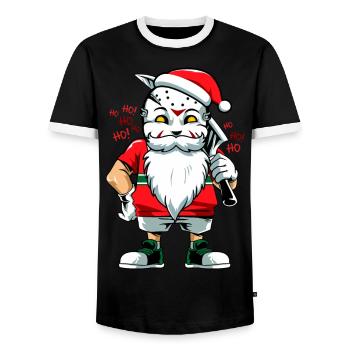 Weihnachtskiller - Männer Kontrast-T-Shirt - Schwarz/Weiß - Vorne - AI Model Female 172 light (172cm) & AI Model Male 178 light (178cm)