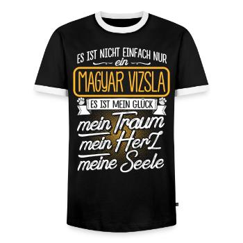MAGYAR-VIZSLA - Traum - Männer Kontrast-T-Shirt - Schwarz/Weiß - Vorne - AI Model Female 172 light (172cm) & AI Model Male 178 light (178cm)