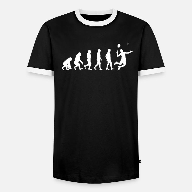 Cadeau d'évolution de badminton - T-shirt contrasté Homme - noir/blanc
