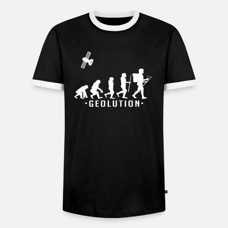 Geocaching geolution - Men's Ringer Shirt - black/white