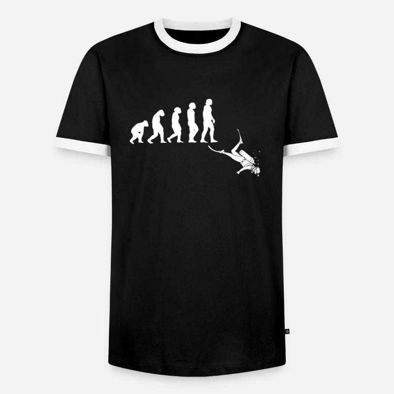Tshirt évolution plongeur - T-shirt contrasté Homme - noir/blanc